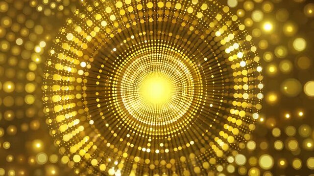 a gold background with a circular design