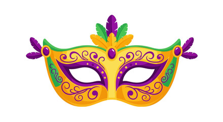 Naklejka premium Eye-catching carnival mask with vibrant colors and elegant swirls, ideal for festive designs and