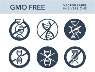 GMO Free vector labels in various versions