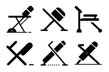 Stretcher silhuette vector icon set