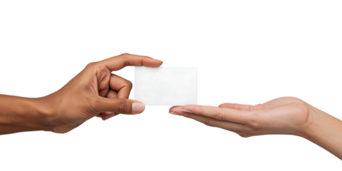 Business Card Exchange between Two Diverse Hands