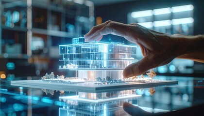 innovation in construction. Suitable for materials related to technology, real estate, urban development, and design