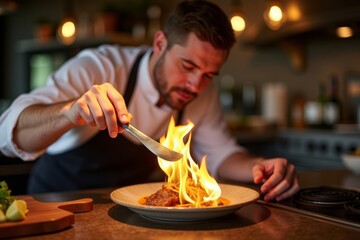 Private Chef Crafting a Delectable Gourmet Meal with Flawless Culinary Expertise