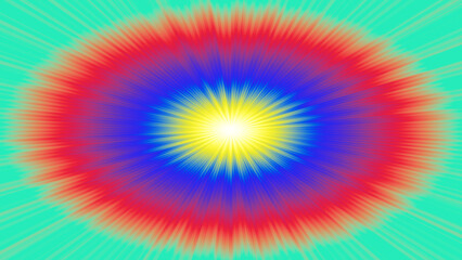 Obraz premium Super Bright Pop Art Radial Burst in Primary and Neon Colors.
