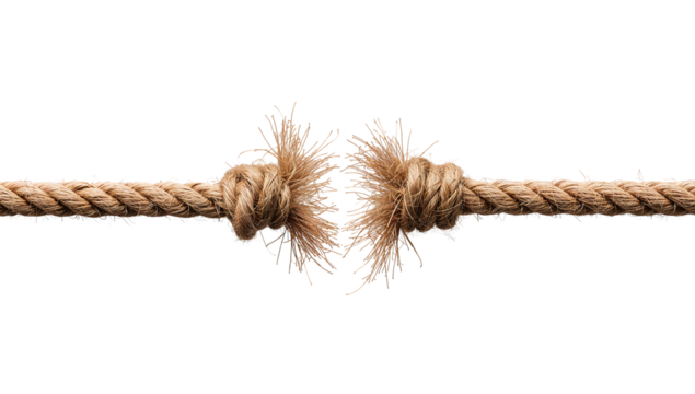 Rope About to Break on Black Background