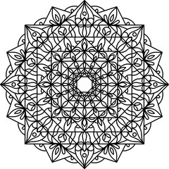 Simple Mandala Design PNG Transparent | Minimalist Decorative Mandala Art
