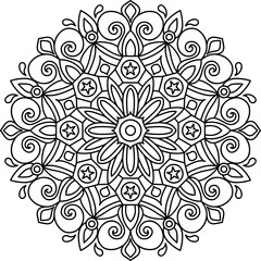 Fototapeta premium Simple Mandala Design PNG Transparent | Minimalist Decorative Mandala Art