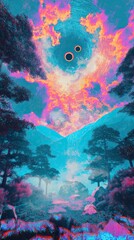 Psychedelic vivid dreamscape