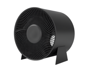Black air conditioning fan on transparent background.