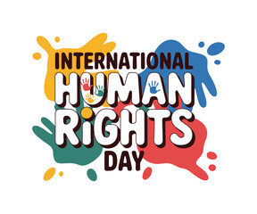 International Human Rights Day Celebration with Colorful Splashes