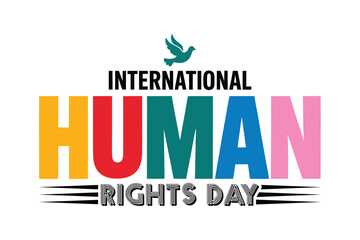 International Human Rights Day Dove and Text Graphic