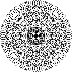 Simple Mandala Design PNG Transparent | Minimalist Decorative Mandala Art