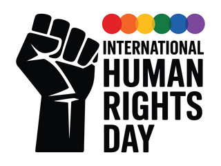 International Human Rights Day Fist and Rainbow Circles