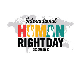 International Human Rights Day graphic with world map