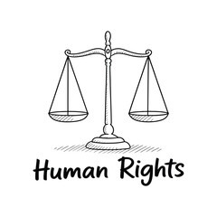 Scales of Justice and Human Rights Symbol