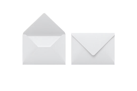Two white envelopes open and closed - Powered by Adobe