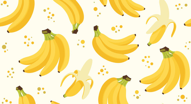 A delicious and vibrant seamless pattern of ripe bananas.