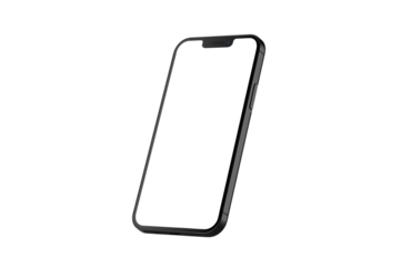 Black modern smartphone against dark backdrop