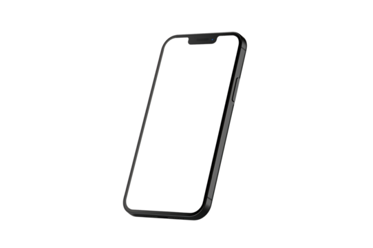 Black modern smartphone against dark backdrop
