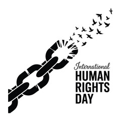 Broken Chain Symbolizing Freedom for Human Rights Day