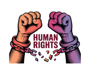 Broken Chains Symbolizing Human Rights Victory