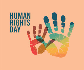 Human Rights Day: Diverse Handprints Symbolize Unity and Equality