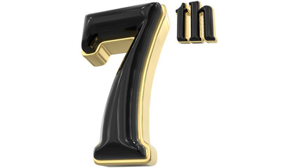 Black, golden, seventh, anniversary, number, shiny, metallic, elegant, party, decoration