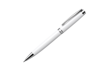 Elegant White Pen Isolated on Black Background