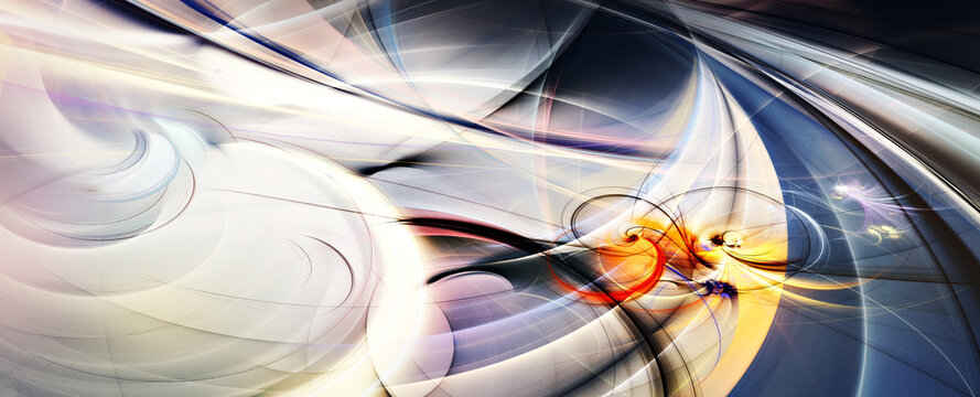 Futurist tech abstract background for banner, wallpaper, interior, album, cover, poster, booklet. Fractal creative graphic design.