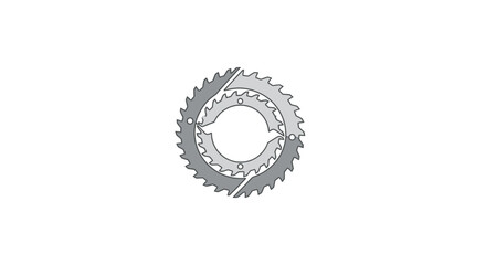 Interlocking Saw Blades: Gray Circular Industrial Design Element