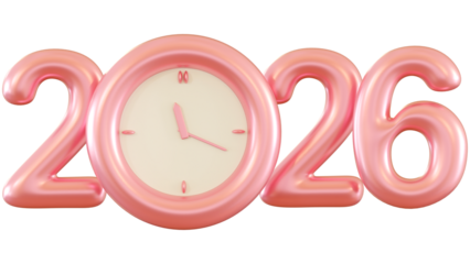 pink 2026 clock balloon new year countdown celebration festive party decoration
