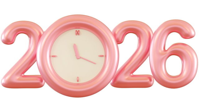 pink 2026 clock balloon new year countdown celebration festive party decoration