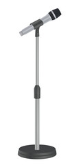 Grey microphone stand. vector illustration