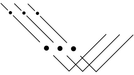 Abstract black line pattern with dots, minimal geometric art