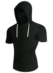 Black hoodie top tank. vector illustration	
