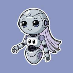 Cute female robot Halloween ghost, Girl ghost, modern