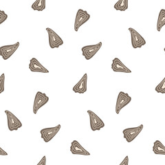 Oyster seamless pattern. Minimalistic background for food, kitchen, and cooking themes.