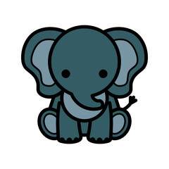 Adorable baby elephant cartoon character, perfectly suited for children's books, educational materials, and cute animal themed designs, a charming illustration