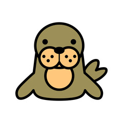 Charming baby seal cartoon character bringing smiles, ideal for children's content, educational resources, and animal-themed projects, spreading joy and fun