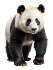 Obraz premium Giant panda bear walking side view isolated wild animal nature cute mammal