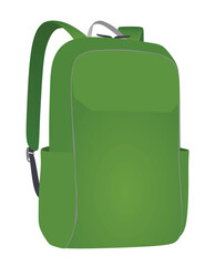 Green school bag. vector illustration	
