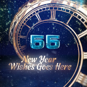 New Year Countdown with New Year and Christmas Wishes. Square Stories Opener.