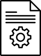 Vector art of configuration file with gear for settings concept