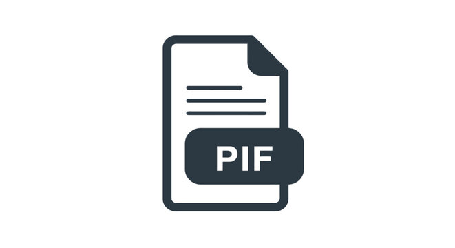 Vector PIF File Type Icon &ndash; Document Format and File Extension Illustration