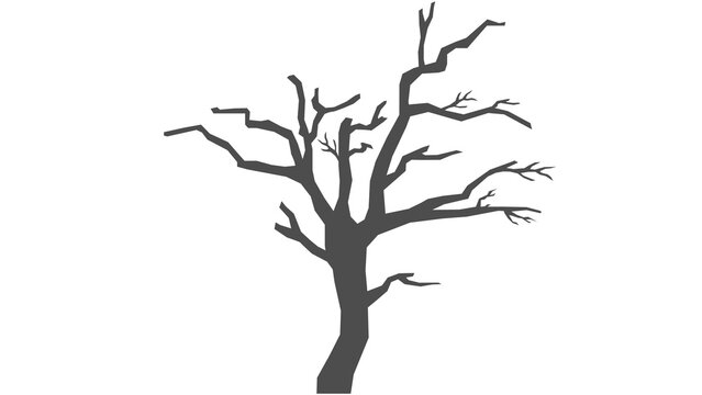 bare tree silhouette, leafless tree shape, winter tree branches, dead tree outline, dark branch structure, stark tree graphic, natural tree silhouette, dramatic branch pattern, isolated tree form, dry