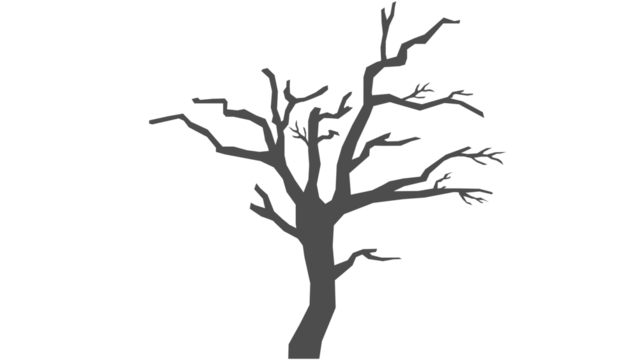 bare tree silhouette, leafless tree shape, winter tree branches, dead tree outline, dark branch structure, stark tree graphic, natural tree silhouette, dramatic branch pattern, isolated tree form, dry