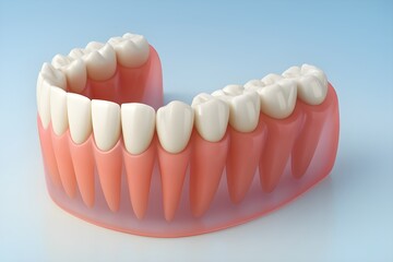 Obraz premium 3D Render of Human Lower Jaw with Teeth for Dental Education and Prosthetics