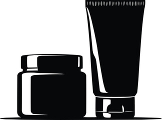 Hair Styling Gel and Wax Silhouette – Unisex Salon Product Vector Illustration