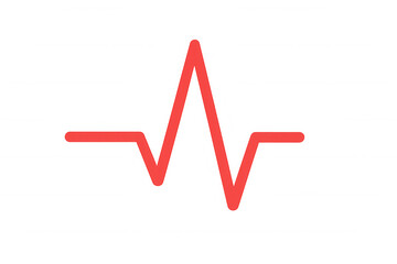 Heartbeat rhythm line on transparent background representing health, cardiology, and vital signs monitoring