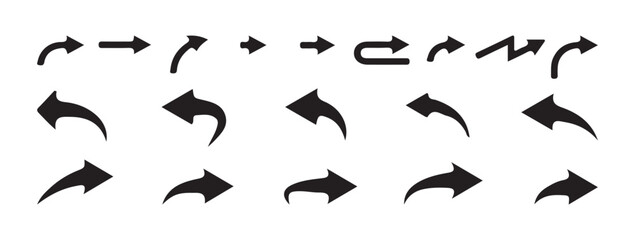 Obraz premium hand drawn brush arrows set. Scribble freehand arrow marker Vector illustration eps 10